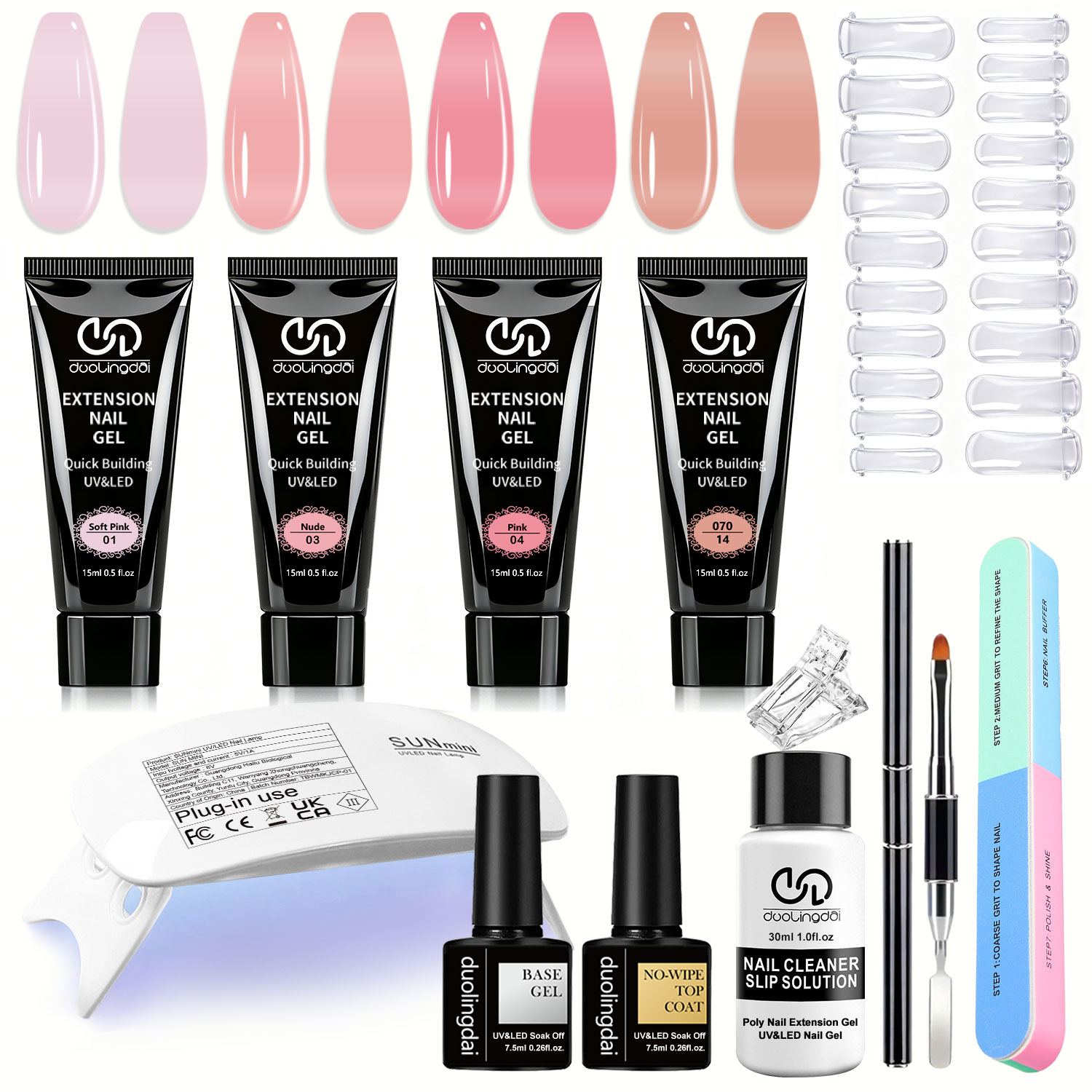 Nail Art Ombre - Duolingdai Gel per Estensione Unghie in