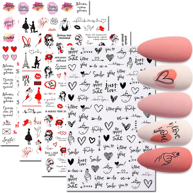 Nail Art Valentines Day - Decalcomanie per nail art Cuore d'amore