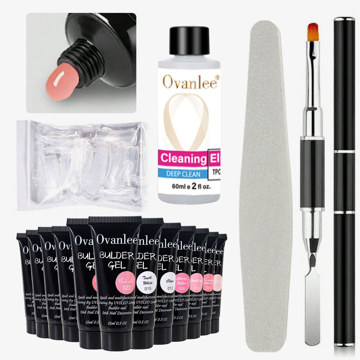 Nail Art Ombre - Kit Gel per Ricostruzione Unghie Ovanlee