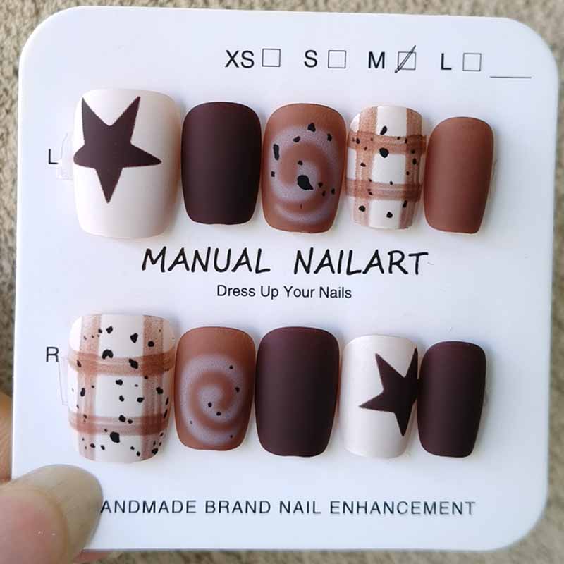 Nail Art Press On - 10 pezzi autunno e inverno nail