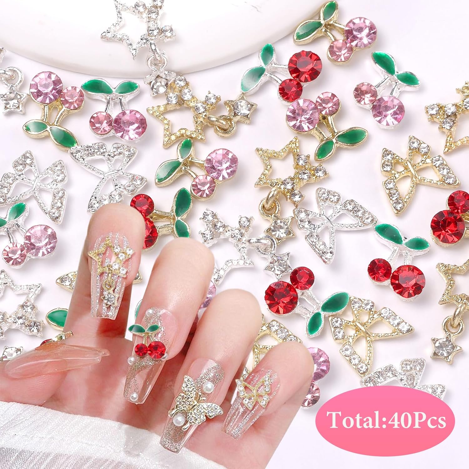 40 ciondoli per gemme per ungh - Nail Art Valentines Day recensione e prezzo