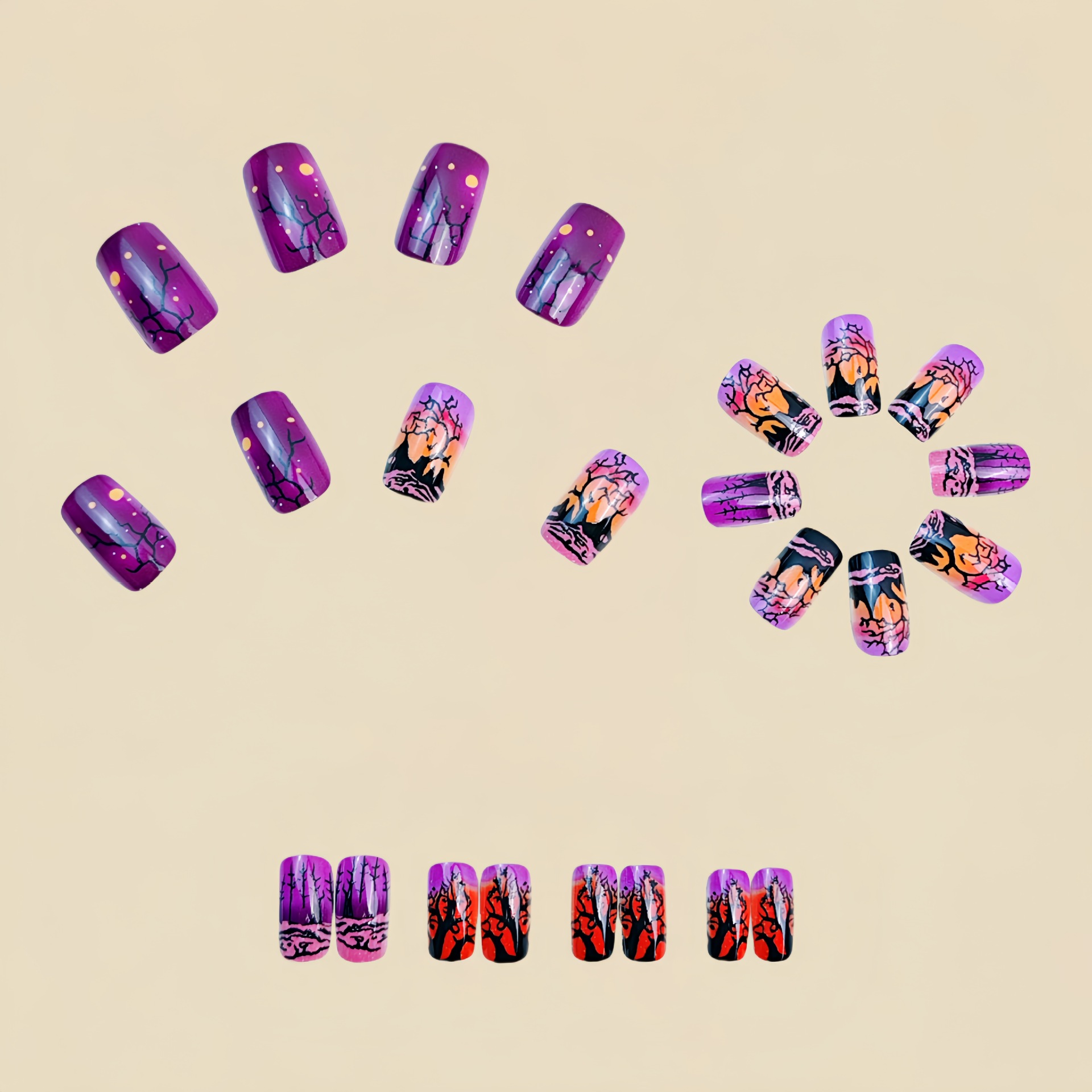 Unghie finte quadrate di medie - Nail Art Orange recensione e prezzo