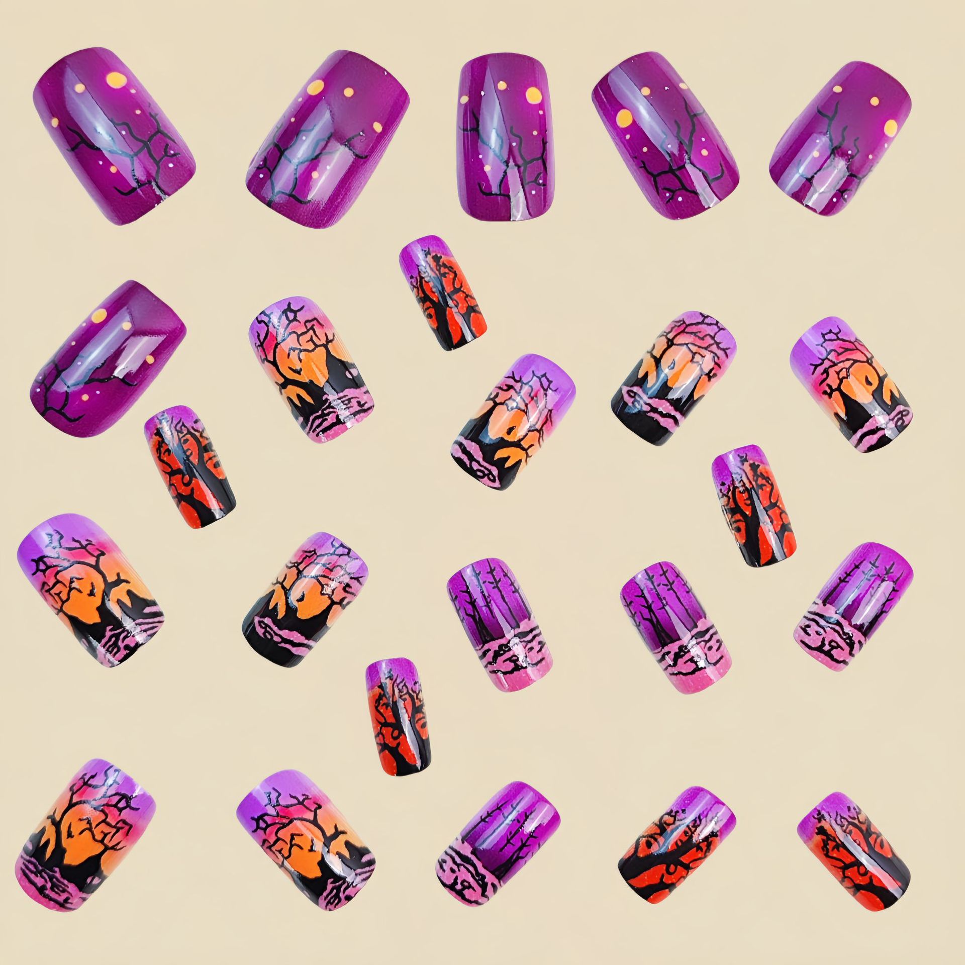Unghie finte quadrate di medie - Nail Art Orange recensione e prezzo