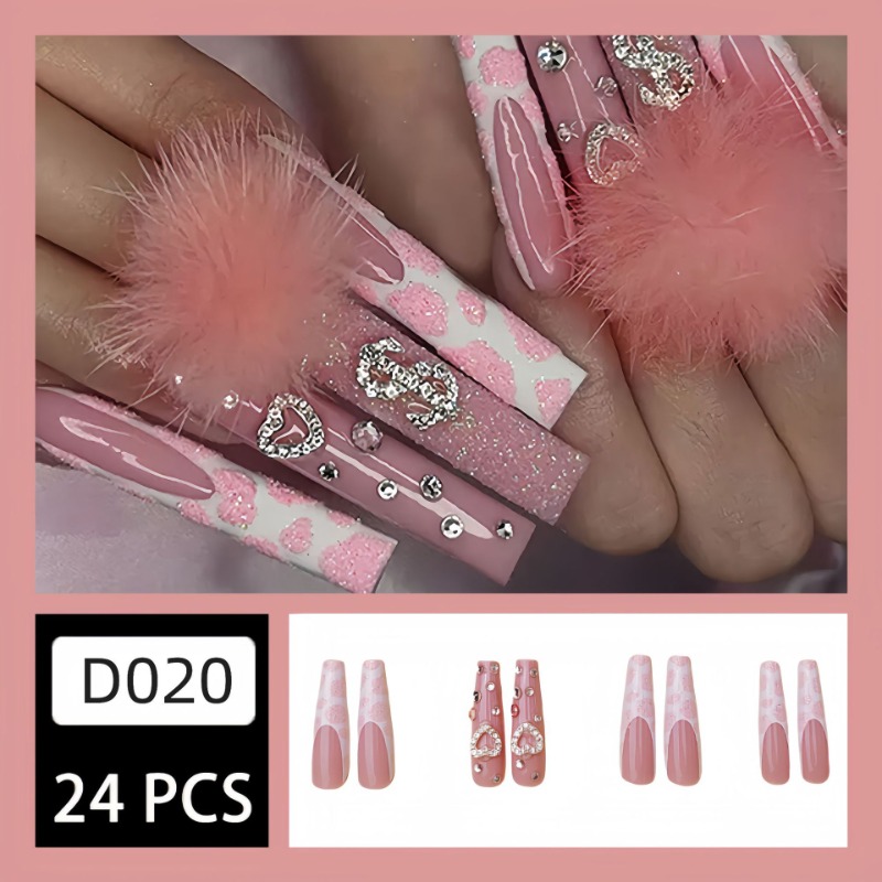 24Pcs Extra Long Square Press  - Nail Art Press On recensione e prezzo